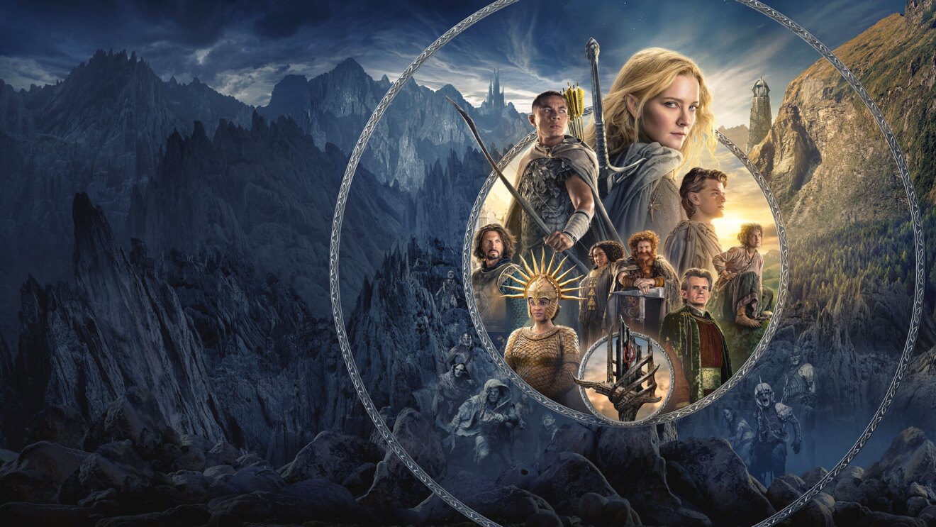 An image of several cast members from season 1 of Amazon's lord of the rings tv series 