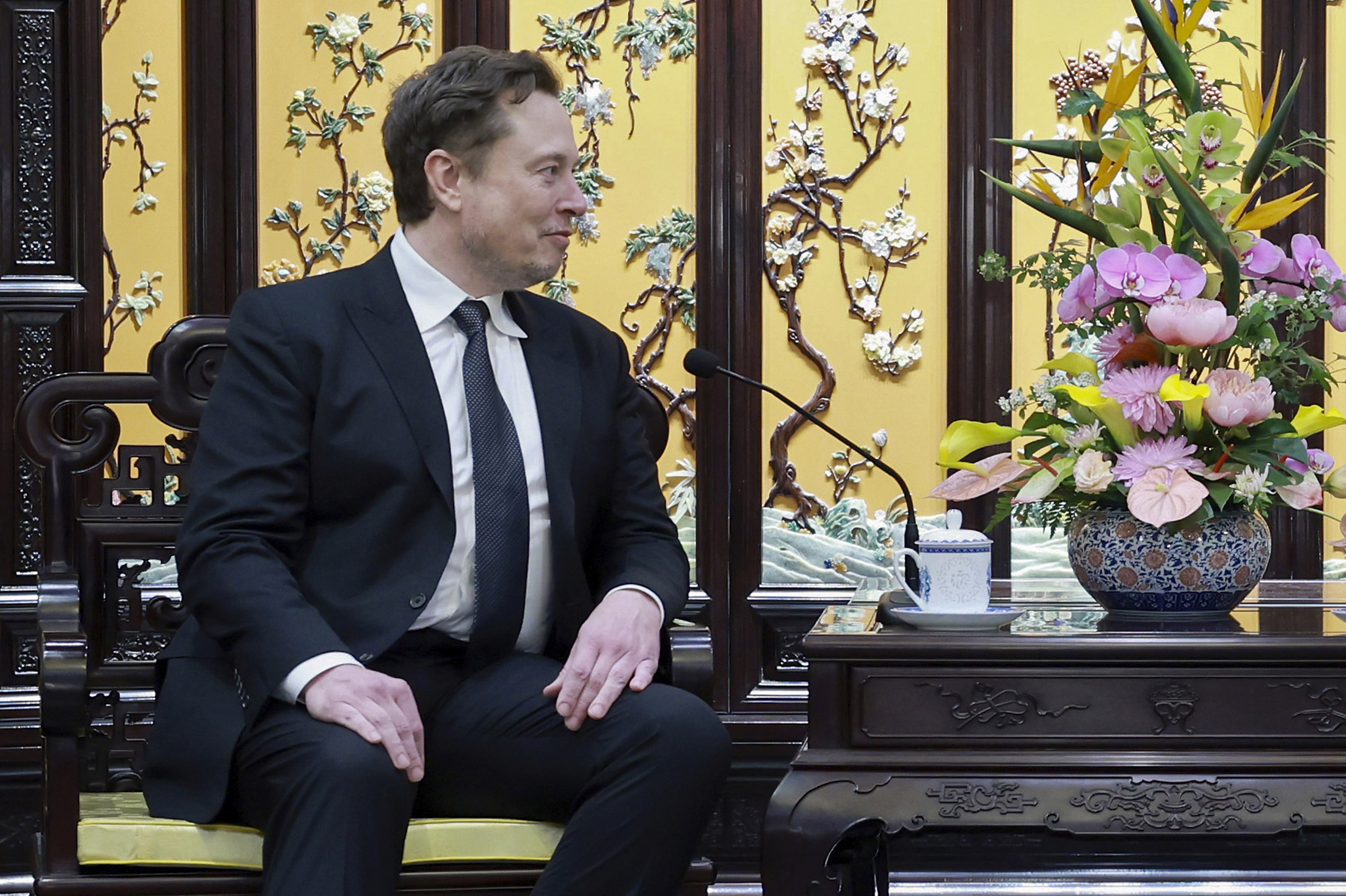 Elon Musk&nbsp;in Beijing, April 28.&nbsp;