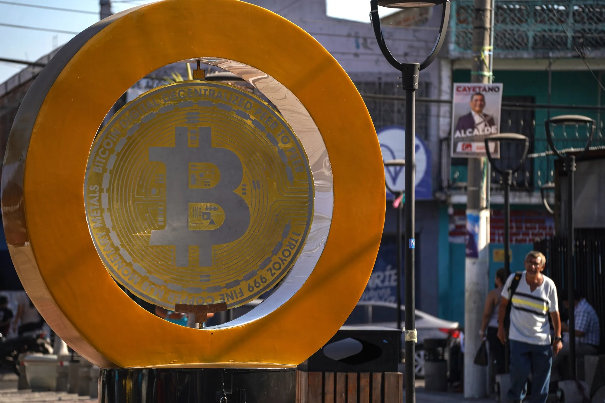 A Bitcoin representation in El Salvador.