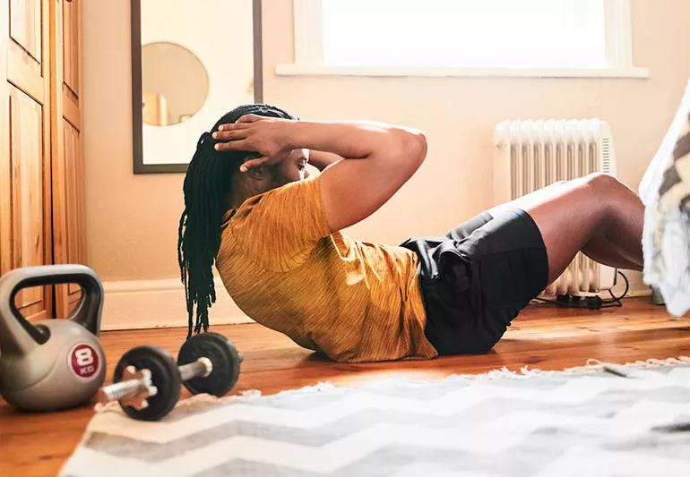 man exercising in morning before work