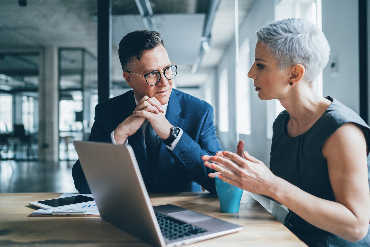 Business woman collaborating