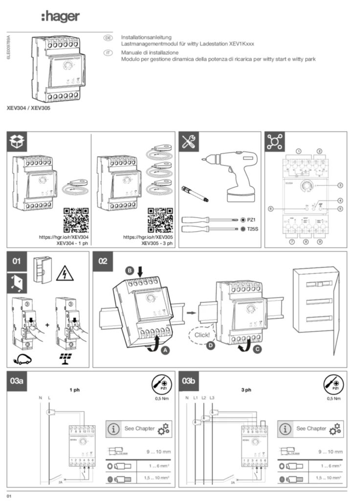 Afbeelding Installatiehandleiding de-DE, it-IT 2024-05-15 | Hager Belgium