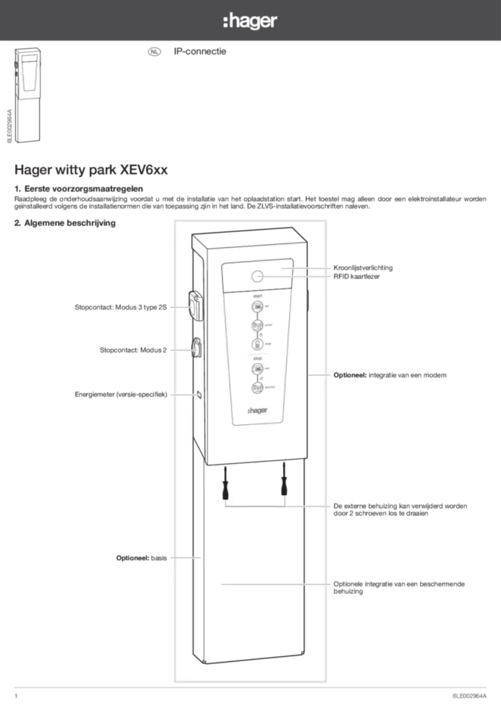 Image Notice_Bornes-de-charge_Connexion_XEV6.. NL | Hager Belgique