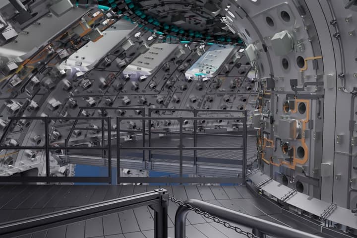 Interior of a fusion reactor under construction