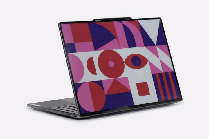 The top cover of the concept laptop features E Ink Prism technology, for animated imagery of up to eight colors