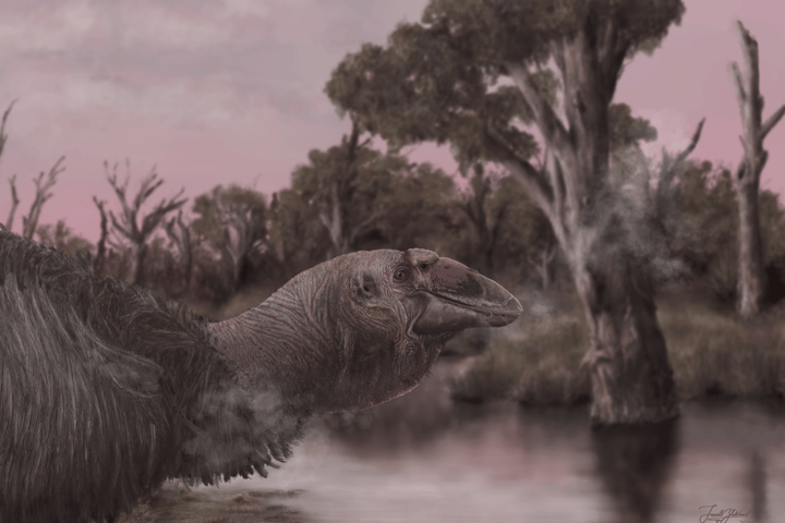 An artist's recreation of a Genyornis newtoni, the head of which hasn't been described before
