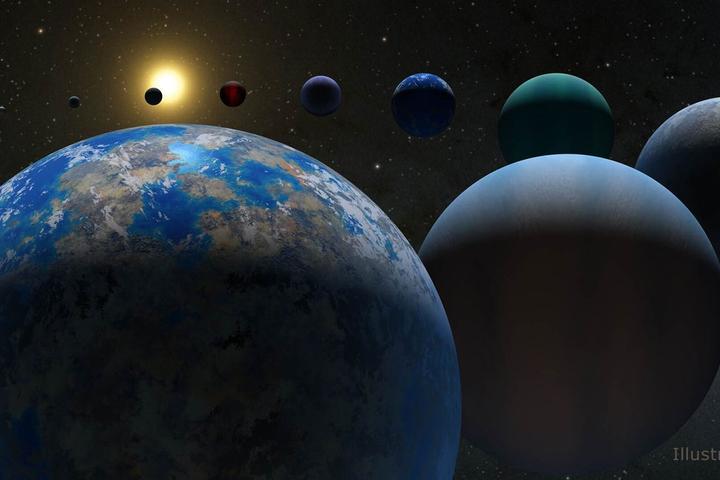 An artist's impression of some of the types of exoplanets astronomers have discovered over the last few decades