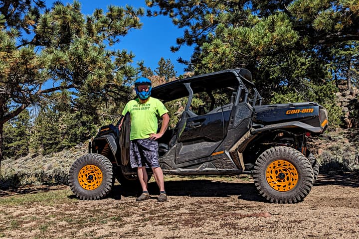 The author standing next to a Can-Am Commander Max XT-P in Wyoming