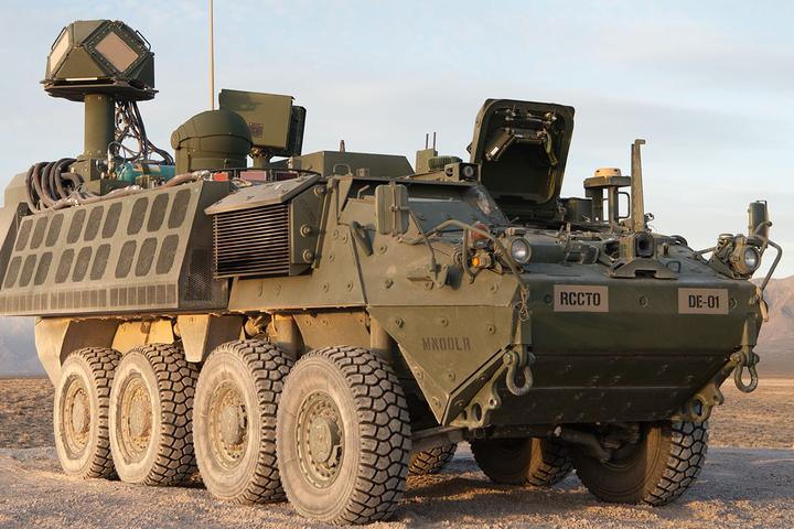 The Stryker combat vehicle with the Raytheon laser weapon installed