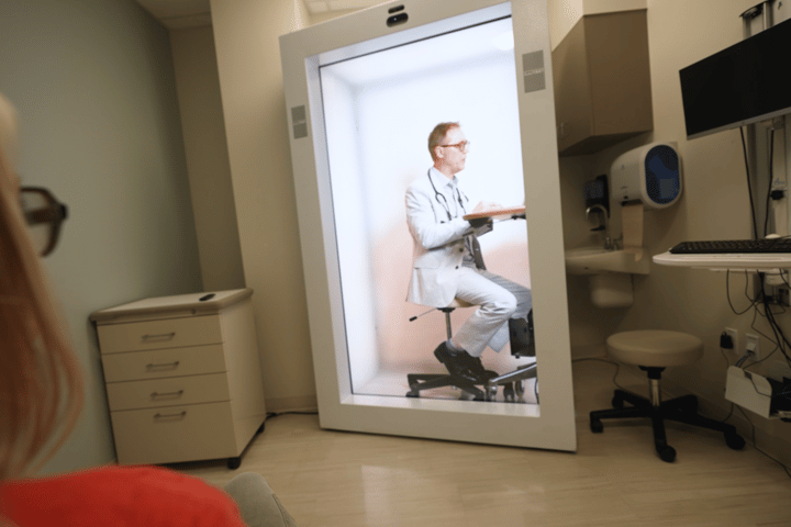 "I’ve had dozens of virtual visits on my cell phone and this holographic experience doesn’t compare," said one of the Proto unit's first patients at the West Cancer Center's clinic. "It feels just like I am talking with my doctor face-to-face."