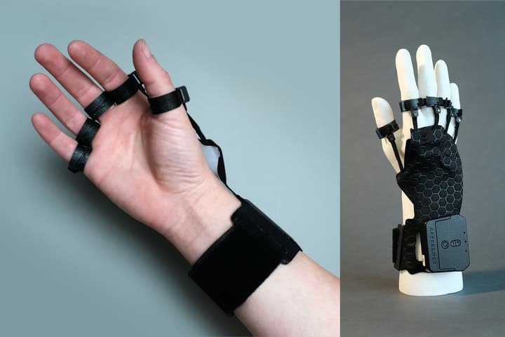 The Phantom glove stimulates the nerves that connect each fingertip to the brain