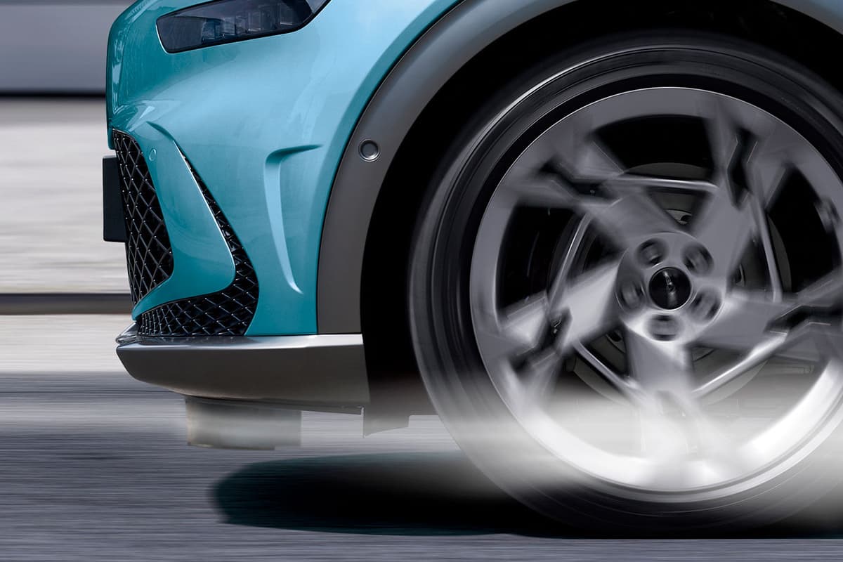 The Active Air Skirt system deploys at highway speeds to reduce drag and add downforce and stability