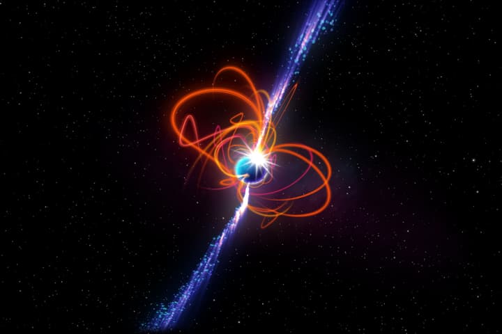 An artist's impression of a magnetar, the leading candidate for a bizarre radio signal that repeats every 21 minutes