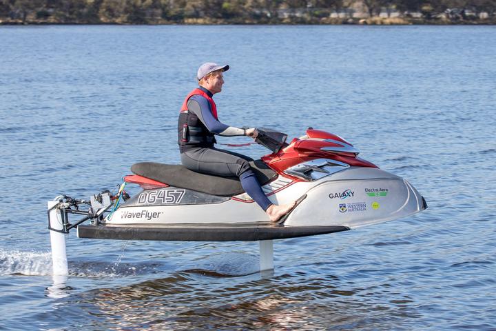 The WaveFlyer electric hydrofoil jetski is currently in the prototype stage of development