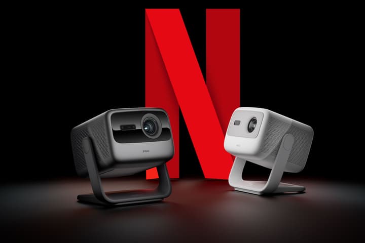 JMGO has loaded the N1S Ultra (left) and N1S (right) smart projectors with Google TV and native Netflix