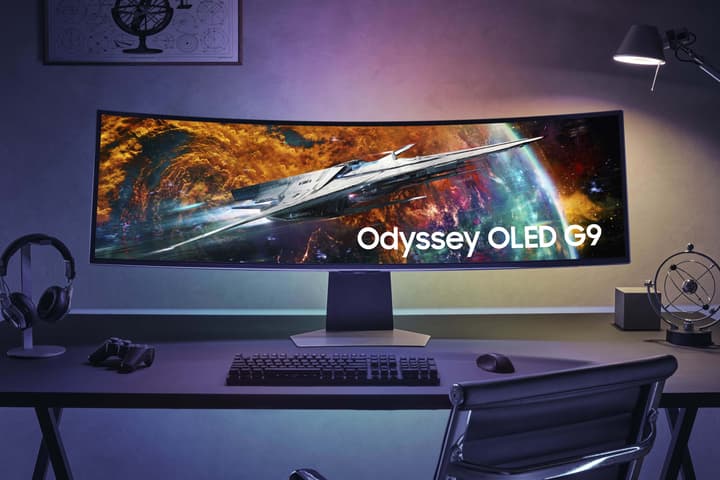 The Odyssey OLED G9 stretches 49 inches from corner to corner, and is reported to be the world's first DQHD OLED monitor