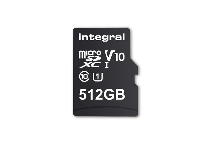 Half a terabyte of storage for mobile devices is now a reality thanks to Integral's 512 GB microSDXC V10, UHS-I U1 card