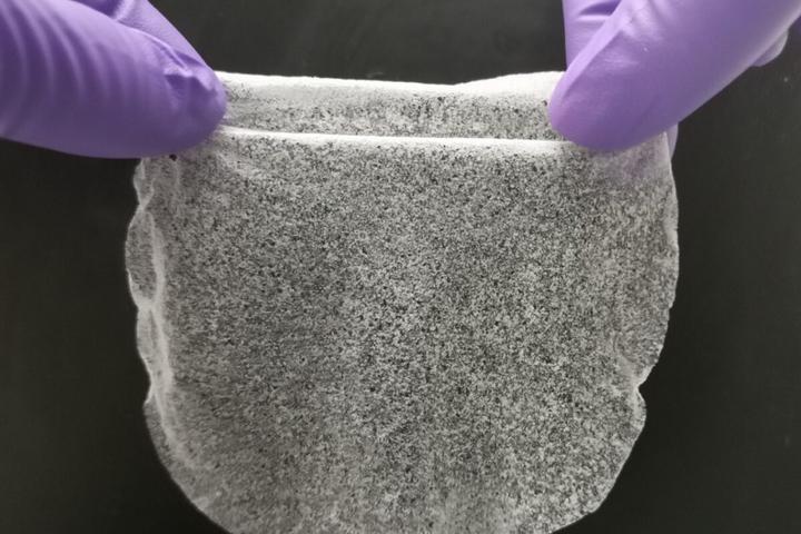 A sample of the new gel film, which can pull huge amounts of drinking water out of thin air