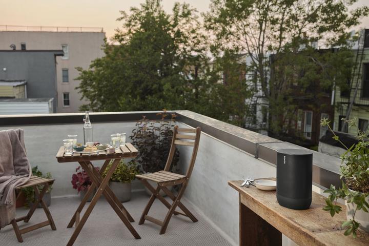 Take your party on the patio with the Sonos Move portable speaker
