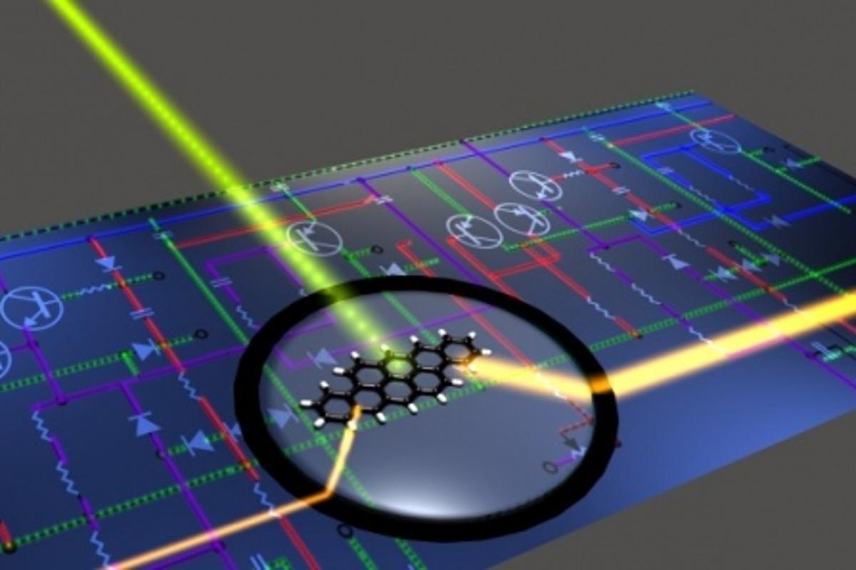 Artist's impression of a molecular transistor. (Photo: Robert Lettow)