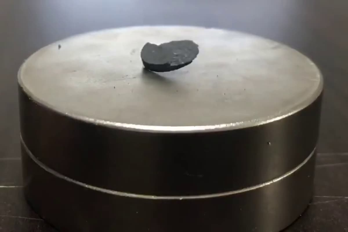 A pellet of LK-99, which was claimed to be the first ever room temperature, ambient pressure superconductor