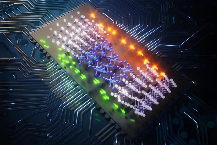 Artist's impression of a superconducting chip