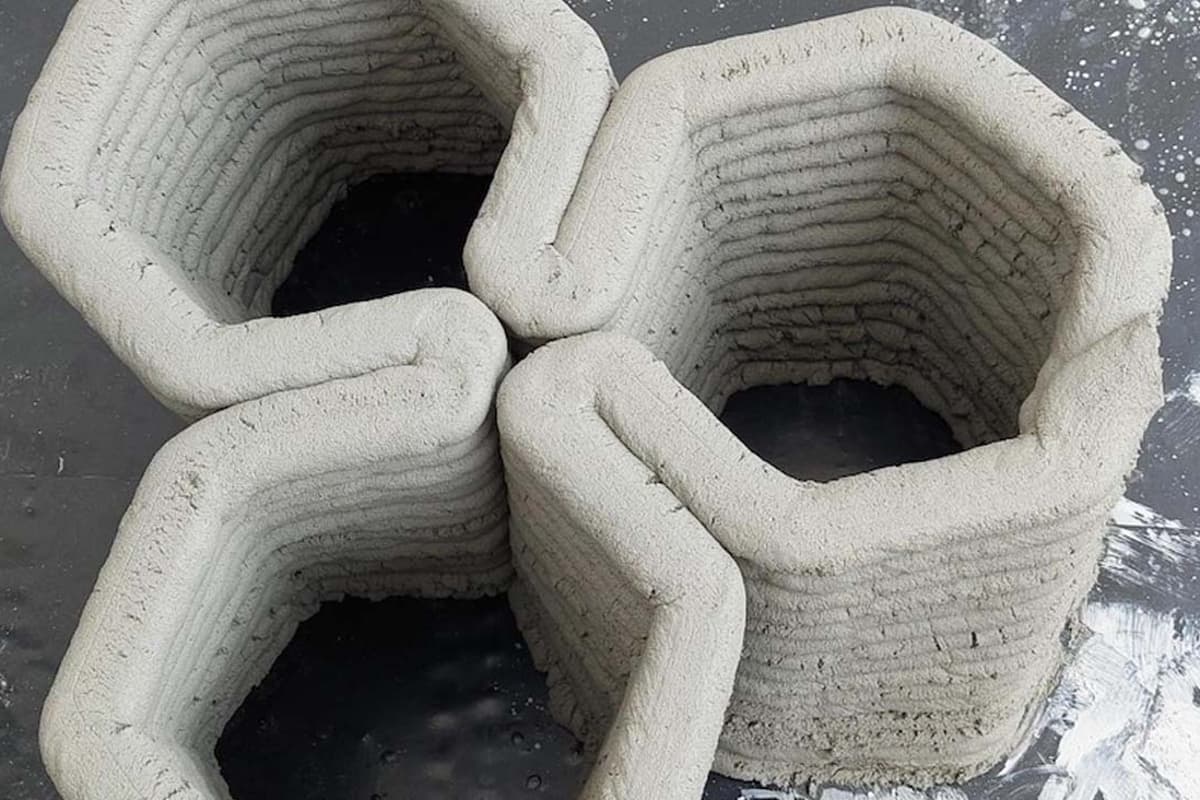 One of the 3D-printed test structures made of the augmented concrete