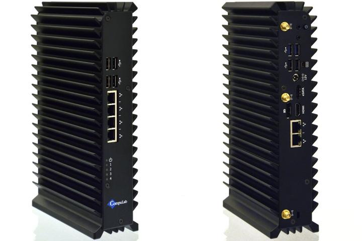 CompuLab's uSVR fanless server, front and back