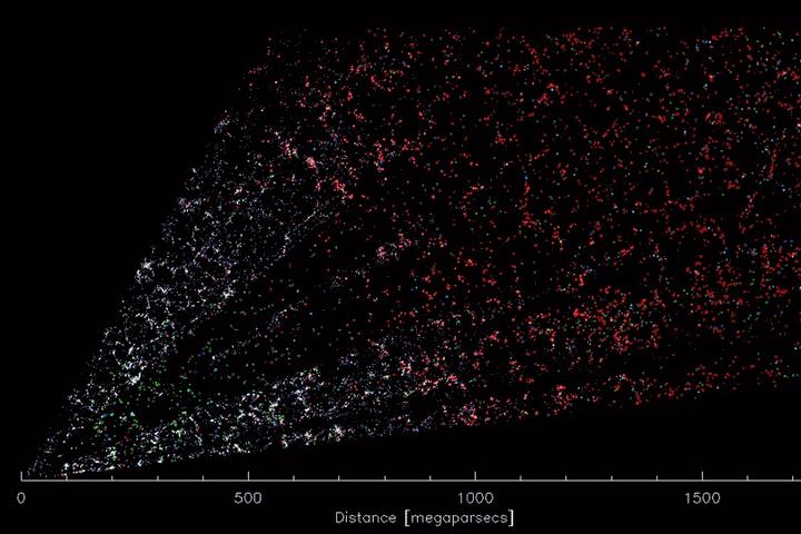 The first section of the 3D map of the cosmos, produced by DESI