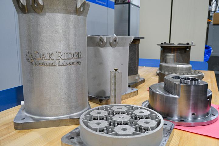 3D-printed components for the prototype reactor