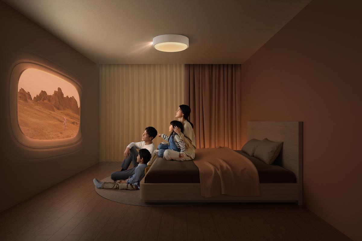 The XGIMI Magic Lamp combines a Full HD projector with an overhead room light and Bluetooth speaker