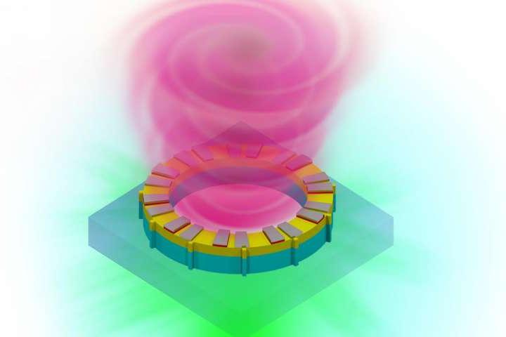 Rendering of a vortex laser on a chip