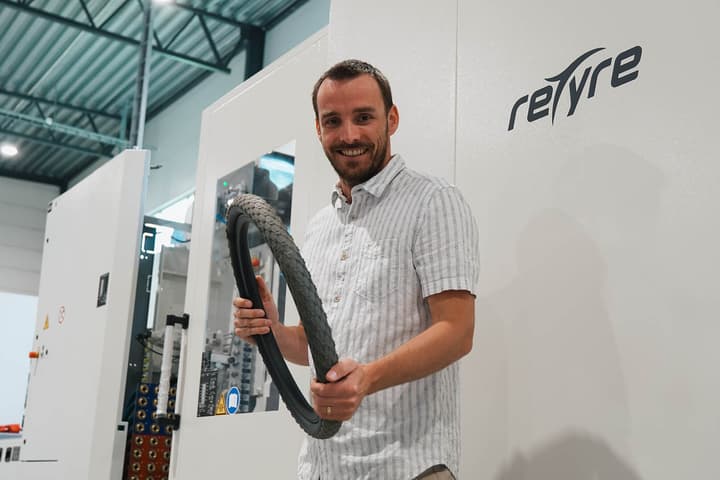 reTyre's Friedemann Ohse is introducing the world's first carbon-neutral bike tire at Eurobike 2024
