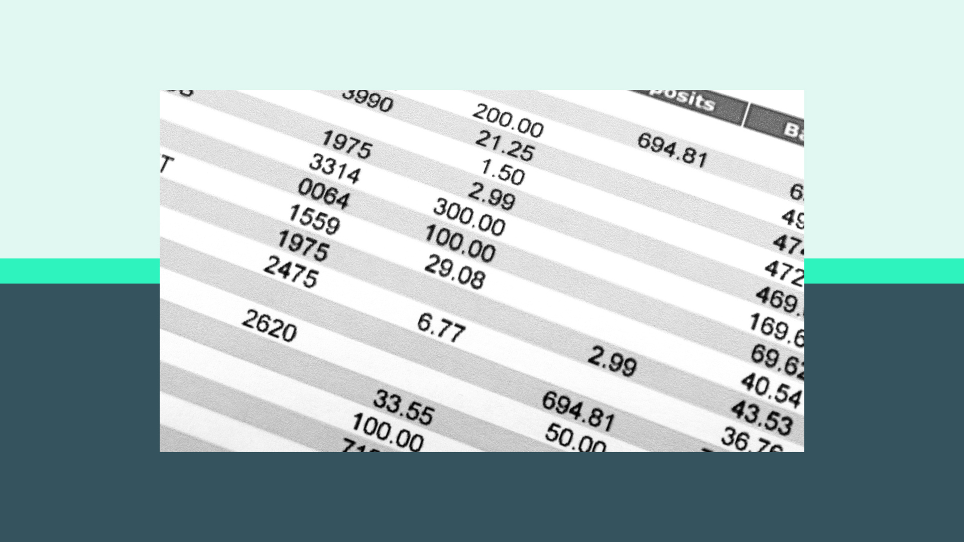 A bank statement displaying transactions