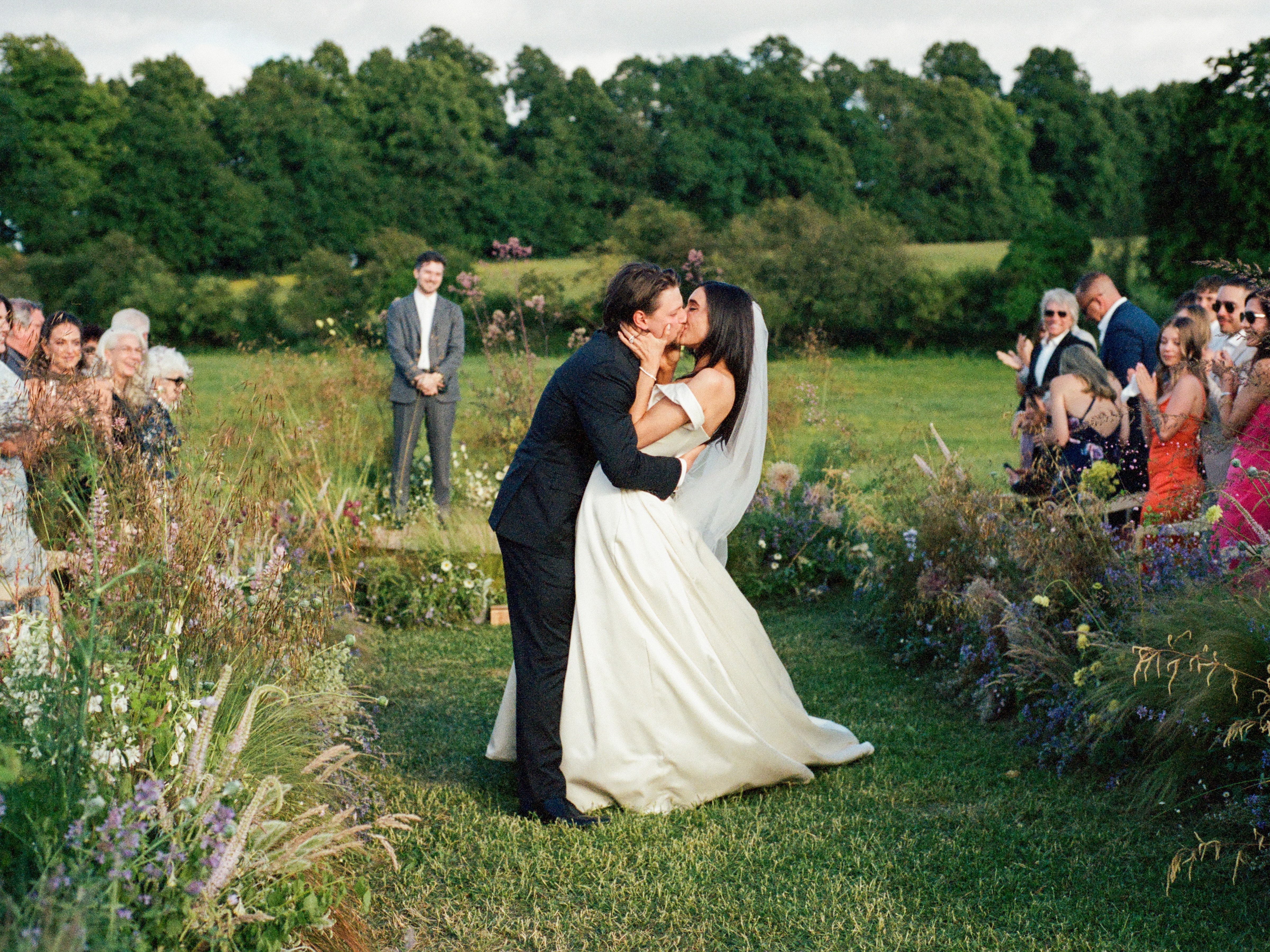 Jesse Light Wore Three Vivienne Westwood Dresses to Marry Jesse Bongiovi at a Wild Flower Garden in the English Countryside