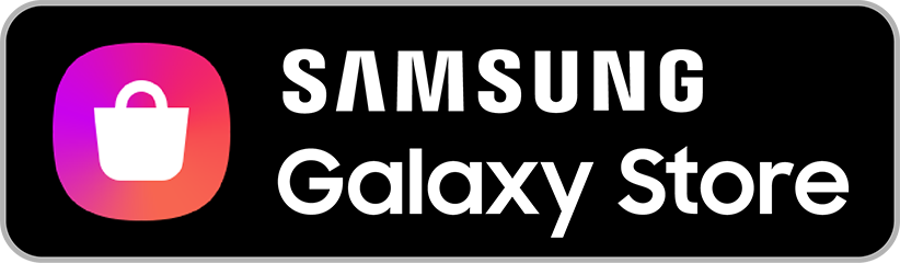 Botón con el logotipo de Samsung Galaxy Store y texto que dice Samsung Galaxy Store