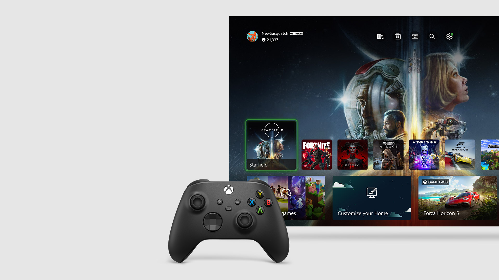 Xbox Series X Dash UI