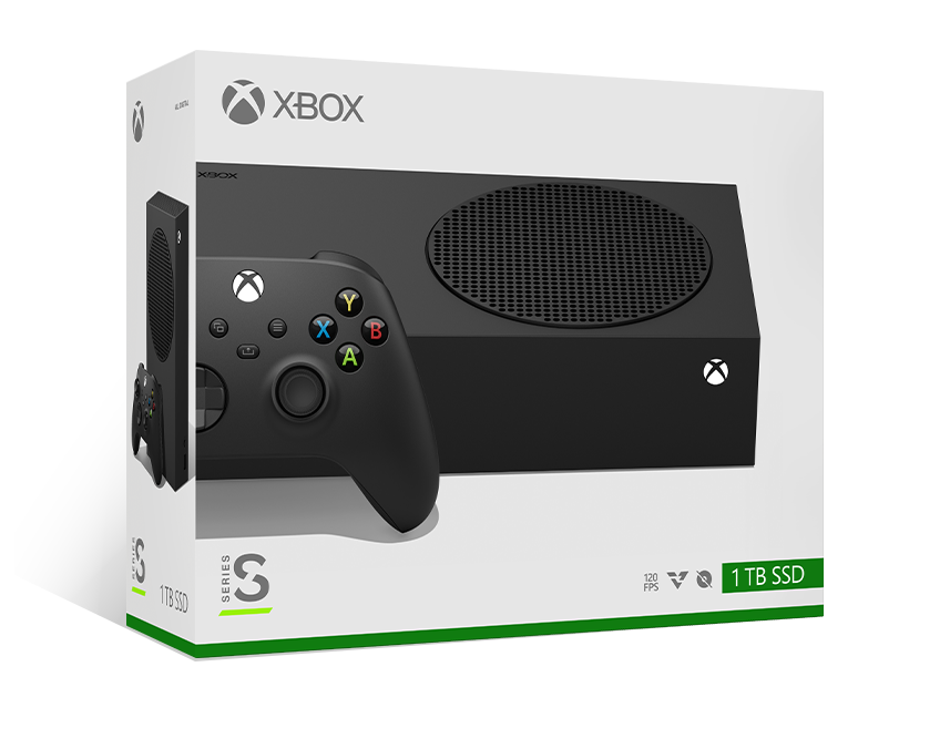 Xbox Series S – 1 TB Carbon Black with Xbox Wireless Controller – Carbon Black box