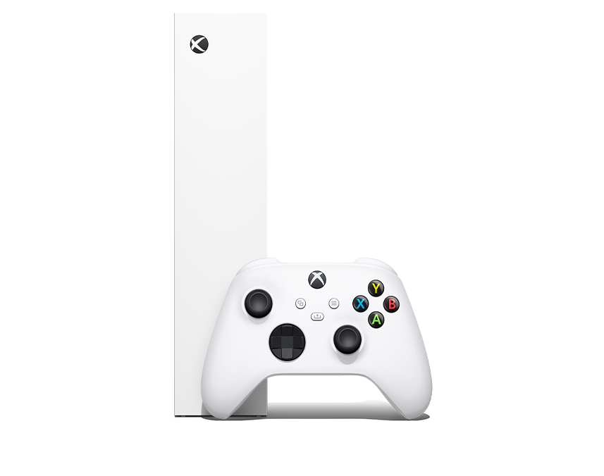 Side panel of the Xbox Series S – 512 GB Robot White with Xbox Wireless Controller – Robot White