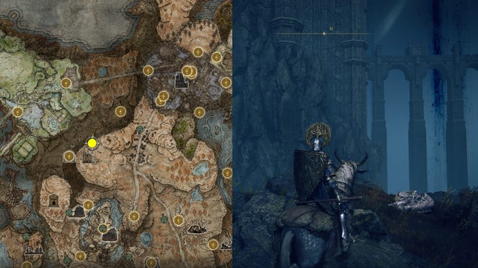 The location of Forager Brood Cookbook [4] in Elden Ring.