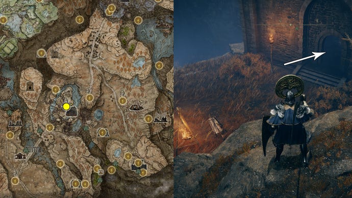 The location of Loyal Knight’s Cookbook [1] in Elden Ring.
