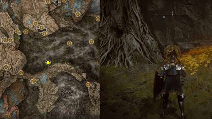 The location of Mad Craftsman’s Cookbook [2] in Elden Ring.