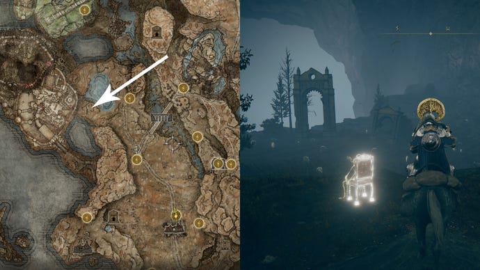 The location of the Incursion painting solution in Elden Ring.