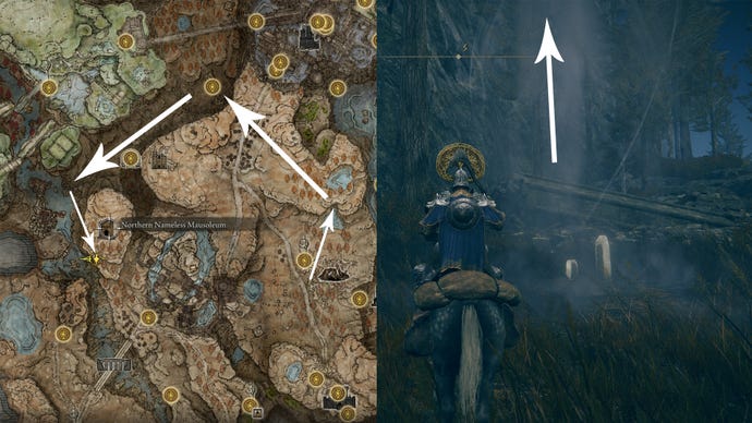 The location of The Sacred Tree painting solution in Elden Ring.
