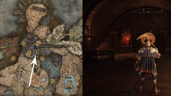 The location of the Domain of Dragons painting in Elden Ring.