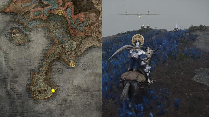 The location of St. Trina Disciple’s Cookbook [2] in Elden Ring.
