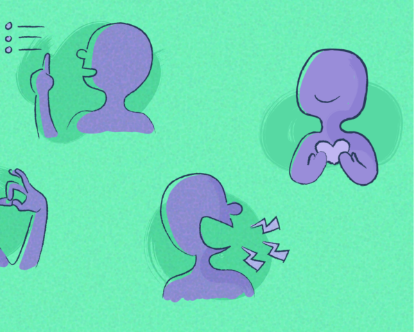 4 silhouettes of people talking, demonstrating the 4 sectors of the radical candor chart