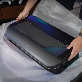 Unboxing LTV-3500 Pro 4K 3D Ultra Short Throw Laser Projector, ideal for advanced home cinema.