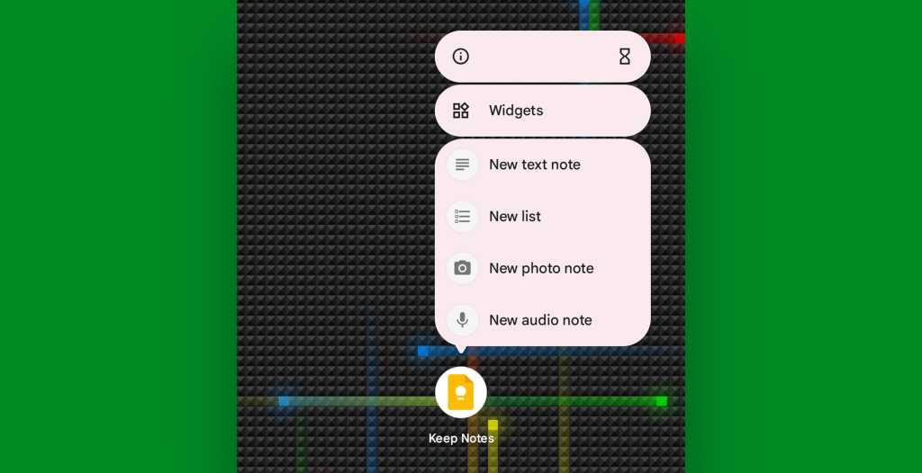 Android app shortcuts: Google Keep