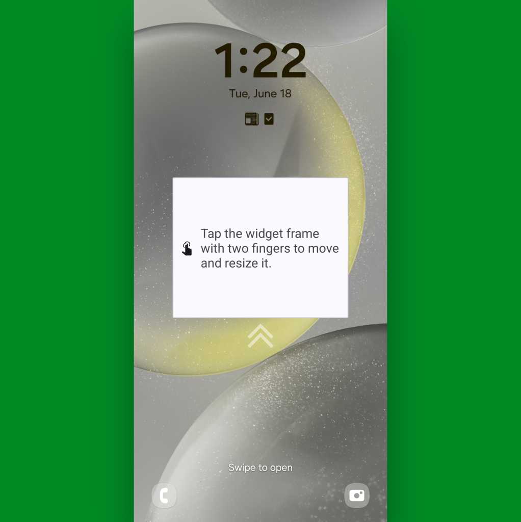 Android lock screen widgets - resize